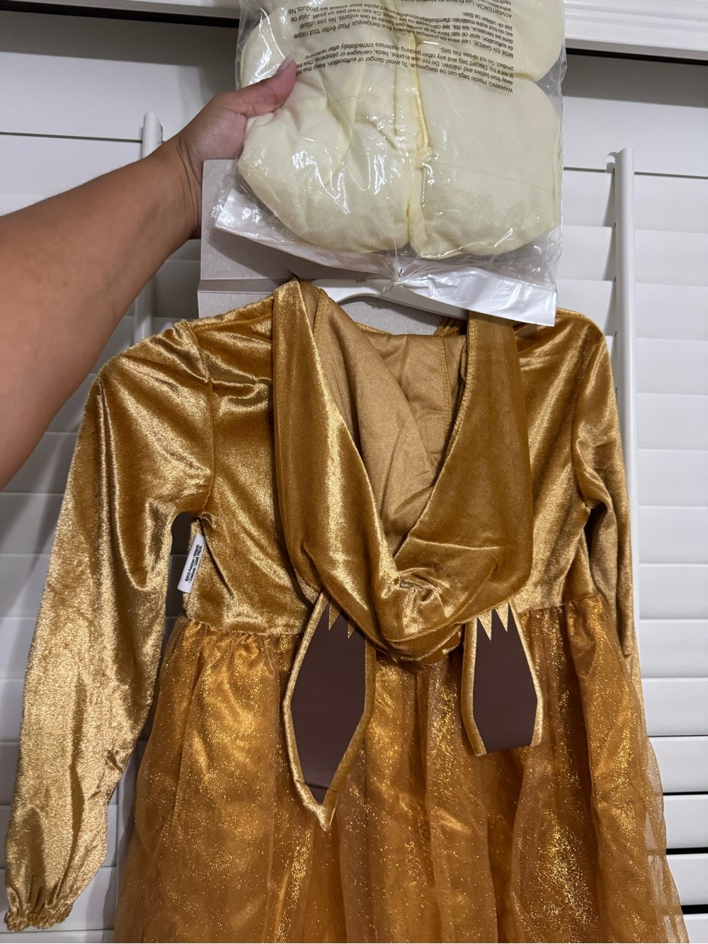 Pokemon Eevee Evoli Gold Shimmer Hooded Dress Costume